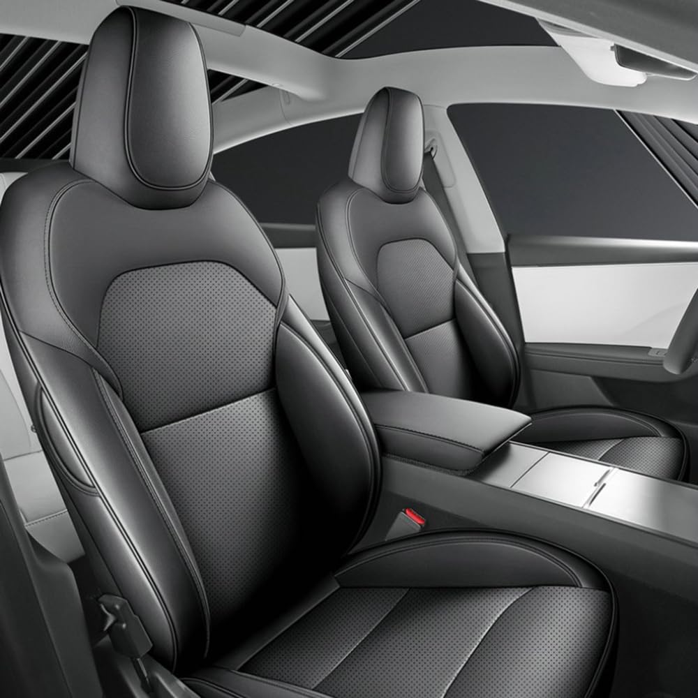 ZUMAHA Coche Funda Asiento para Tesla Model 3 Highland 2024 Cubreasientos Soportes y Fundas Interior Protector Accesorios,Blackstyle
