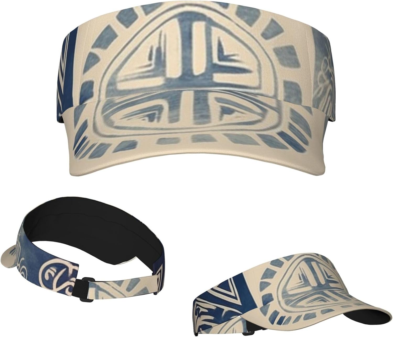 Prints with Different Symbols Sports Sun Visor Hats Empty Top Baseball Cap Summer Tennis Golf Visor Caps for Women Men Black