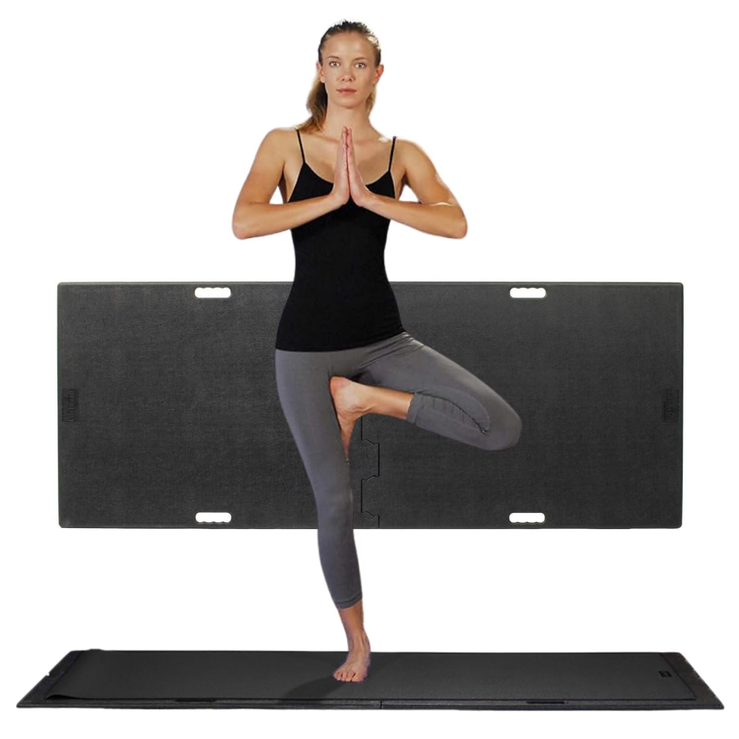 Yoga Mat Support Board – Portable Yoga Platform for Carpet, Grass & Uneven Surfaces – Indoor/Outdoor Stability Base for Yoga, Pilates & Barre – Thick, Durable, Lightweight – 73" x 28.75", Black