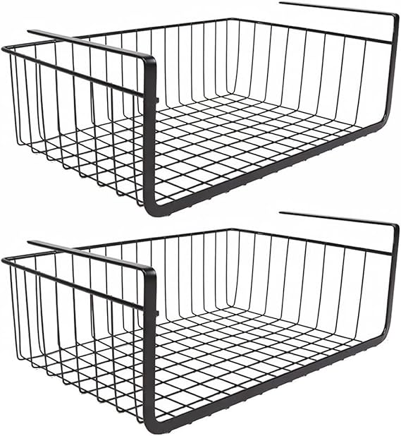 2Pcs Under Shelf Storage Hanging Storage Shelves Baskets for Kitchen
