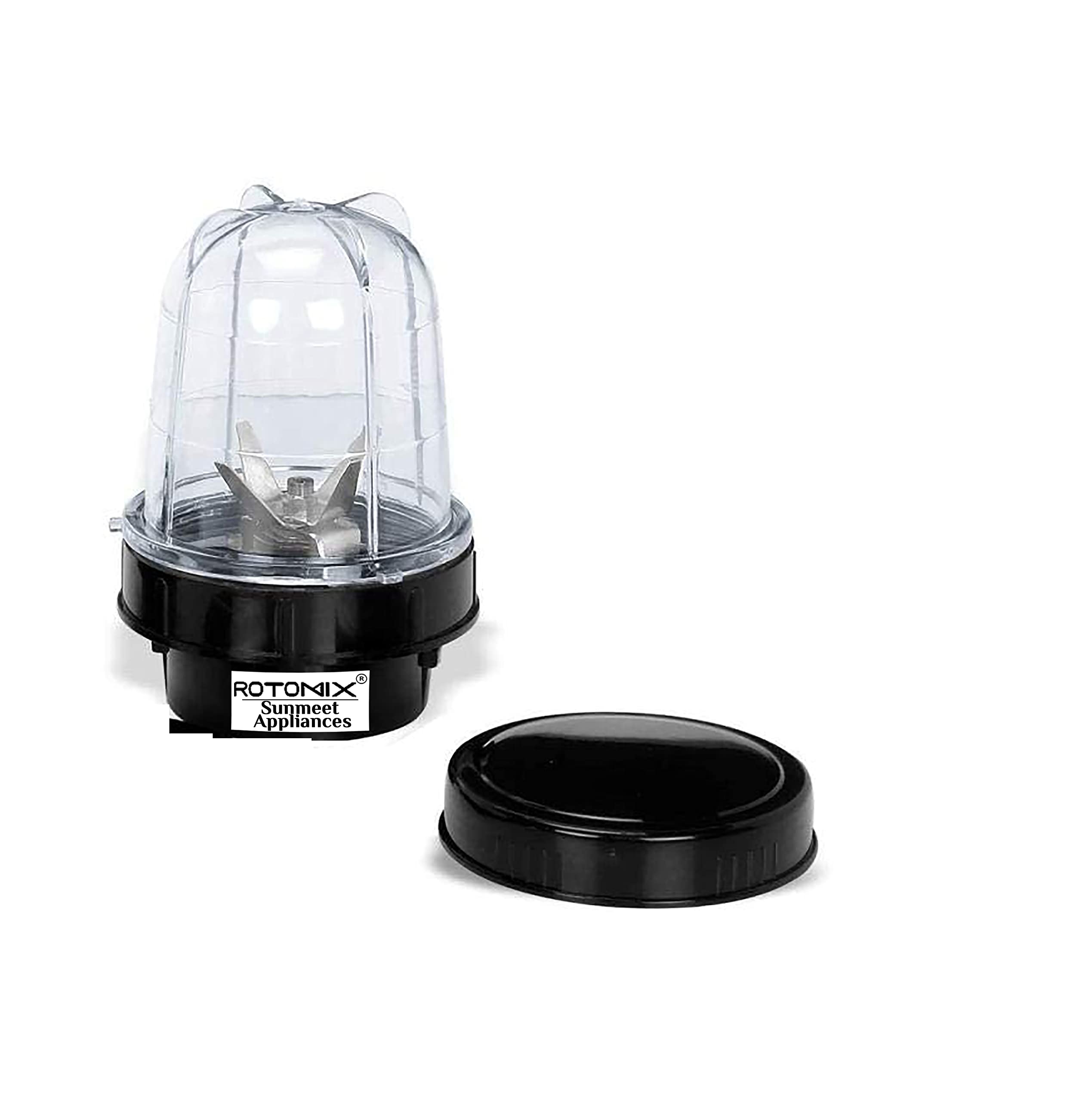 Bullet Jar for Mixer Grinder Small (350 ML) ABS Transparent Juicer Jar, Black- NSA69-image-28
