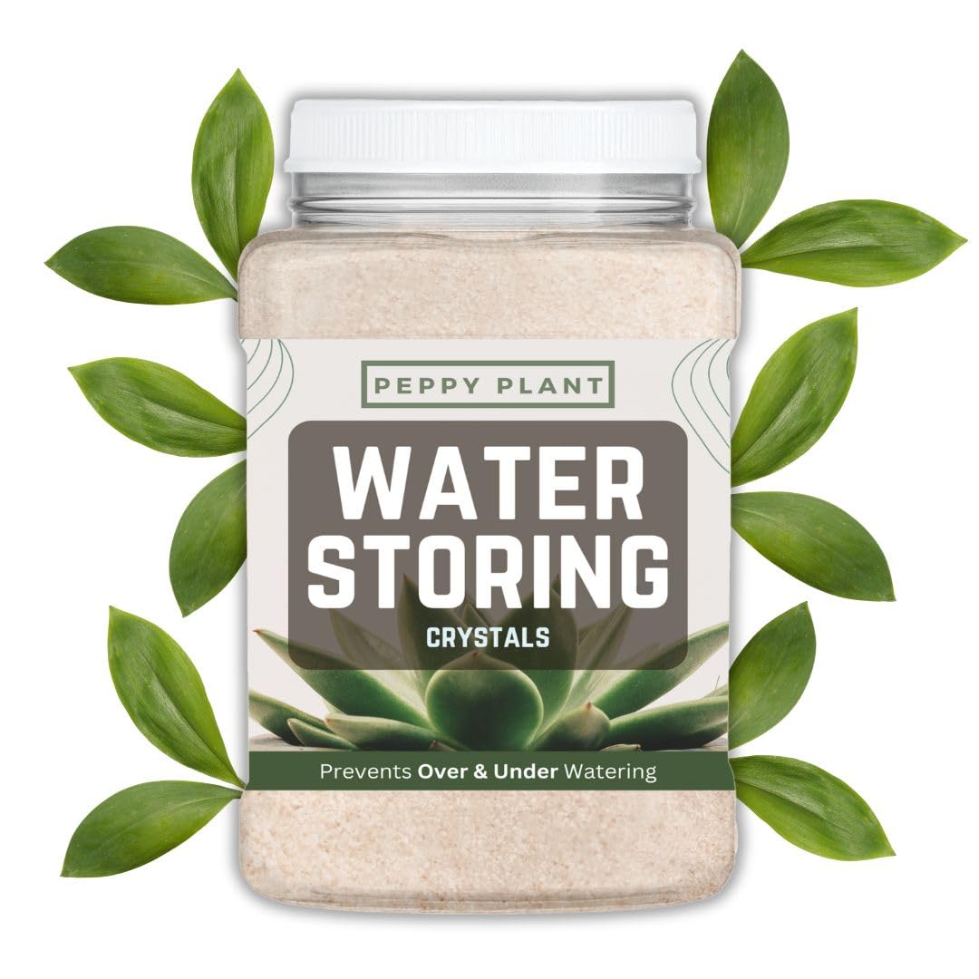 2lbs (32oz) Peppy Plant Water Storing Crystals for Plants | Long Lasting Water Absorbing Crystals for Indoor & Outdoor Plants | Reduce Overwatering &