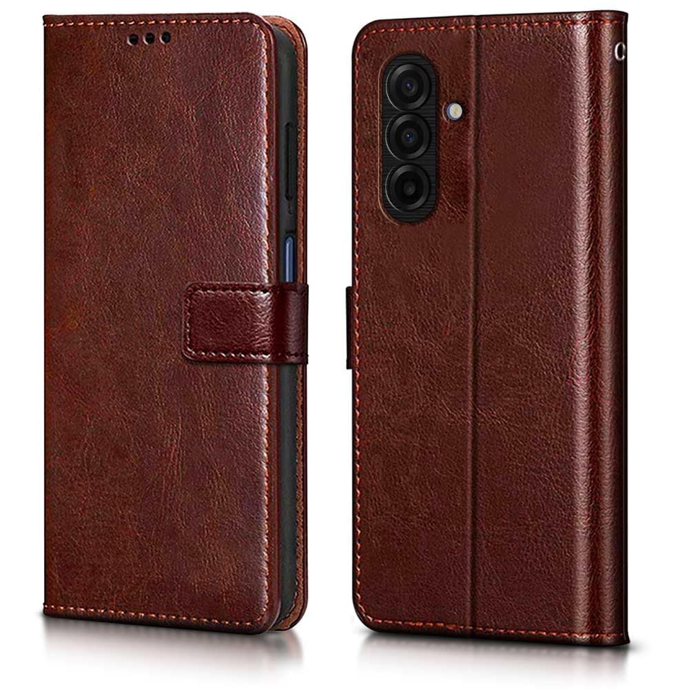 WOW IMAGINE Shock Proof Flip Cover Back Case Cover for Samsung Galaxy M17 5G | A17 5G | F17 5G (Flexible | Leather Finish | Card Pockets Wallet & Stand | Brown)-image-11
