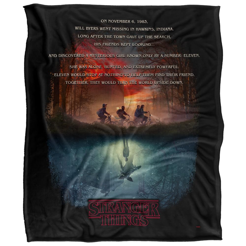 Stranger Things Upside Down Poster Silky Touch Super Soft Throw Blanket 152 X 127 Cm