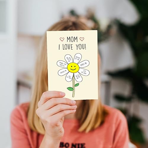 Miniatura 5 de Cheerin Tarjeta de feliz cumpleaños para mamá – Tarjeta de feliz cumpleaños para mamá de niños – Regalo sincero para madre, madrastra o abuela de