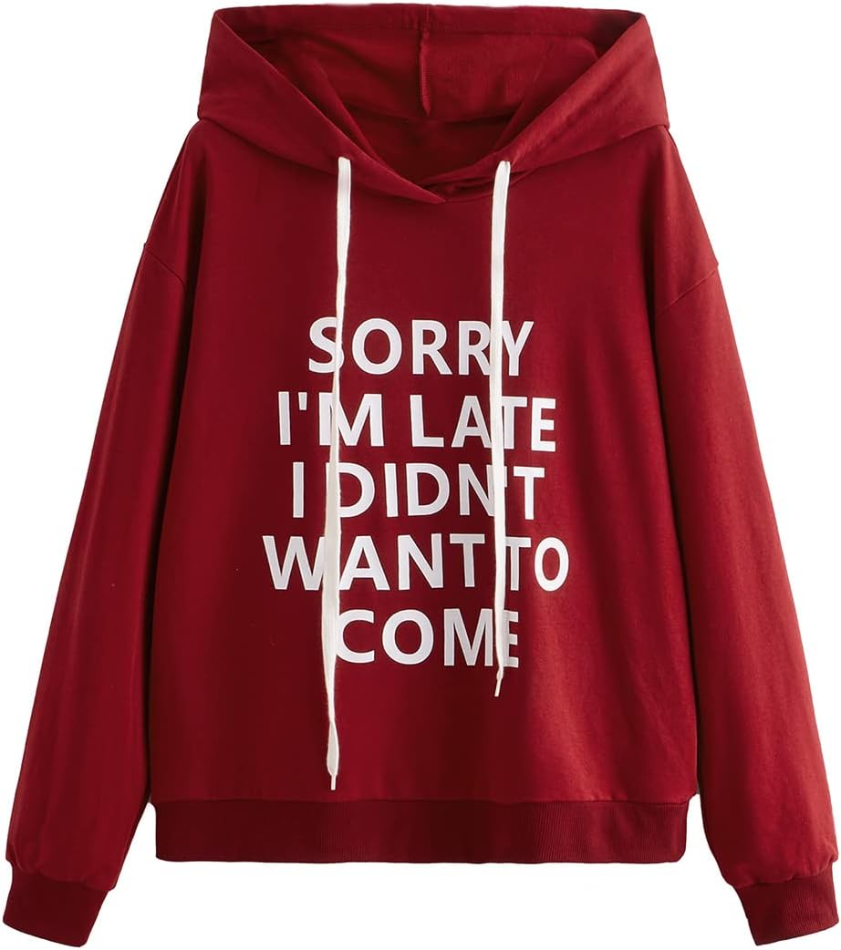 SweatyRocks Sweatshirt Women's Pullover Sweatshirt Hoodie X-Small Red