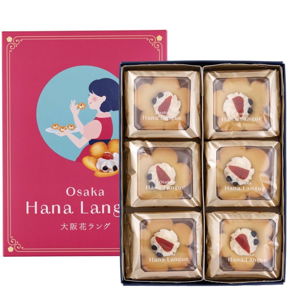 Amazon.co.jp: あみだ池大黒 大阪花ラング 6個入 洋菓子 箱付