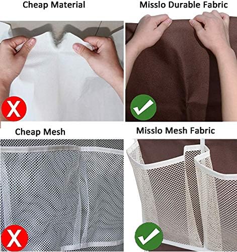 MISSLO Heavy Duty Over Door Shoe Storage Organiser Hanging Shoe Rack Hanger with 12 Mesh Pockets Organizer for Narrow Door Wardrobe Tidy (Coffee)