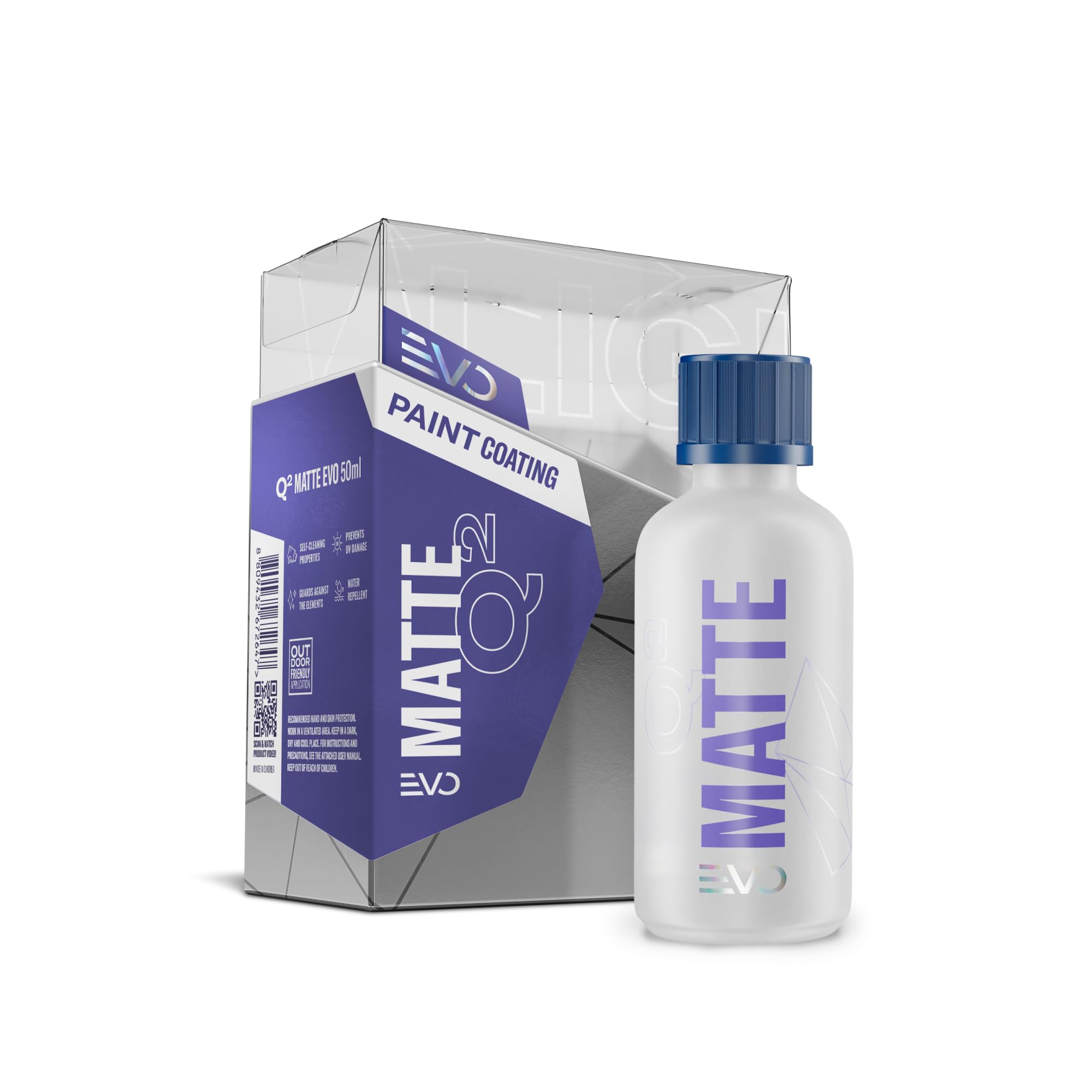 GYEON Q² Matte EVO Light - SiO₂ Based Ceramic Coating for Matte & Satin Finishes – Hydrophobic Coating, Ideal for UV & Chemical Protection - Enhances Colour Depth - Car Maintenance Products, 50ml