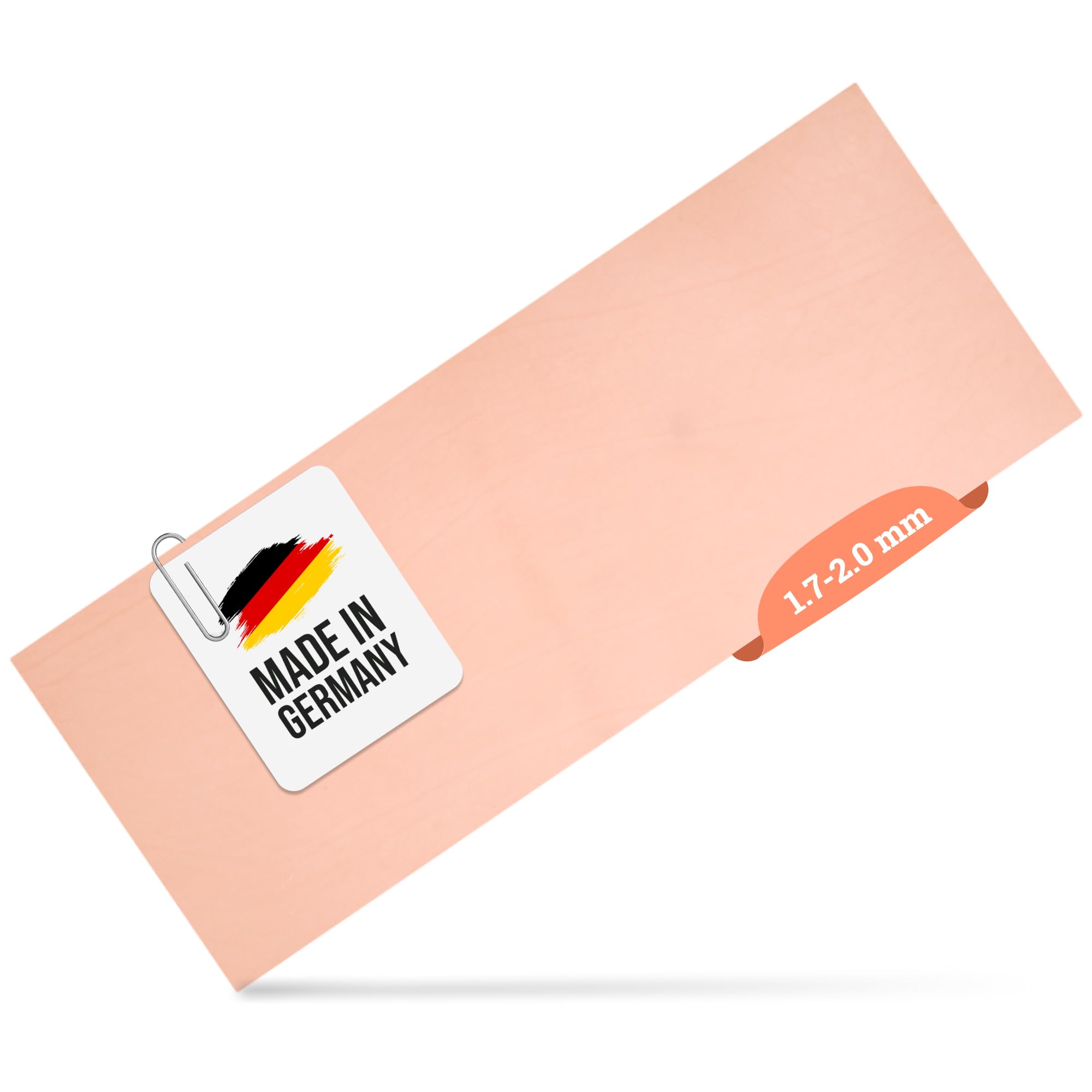 Langlauf Schuhbedarf® Pelle punziata XXL, grande taglio in pelle, pelle bovina, pelle spessa, 250 mm x 600 mm, pelle bovina conciata al vegetale, pelle bovina (spessore pelle 1,7 – 2,0 mm)