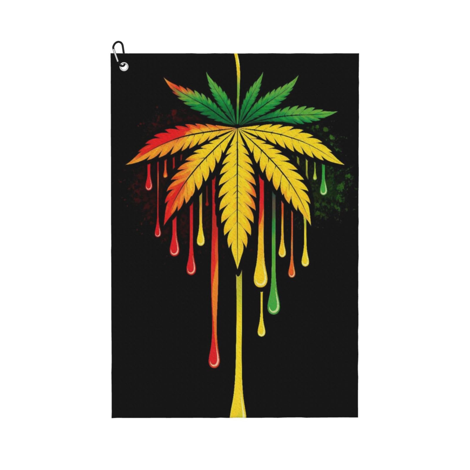 BSDFGSDD Cool Watercolor Rasta Weed Leaf Leaves Golf Towel 24 x 16 inches
