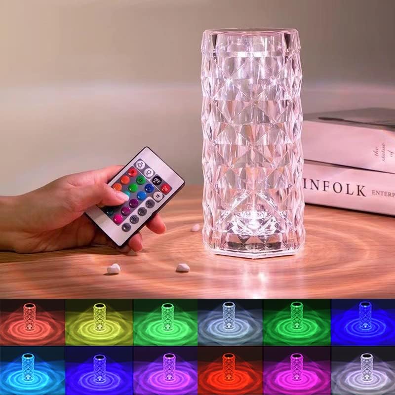 AcnA Touching Control Rose Crystal Lamp, 2500mAH 16 Colors USB