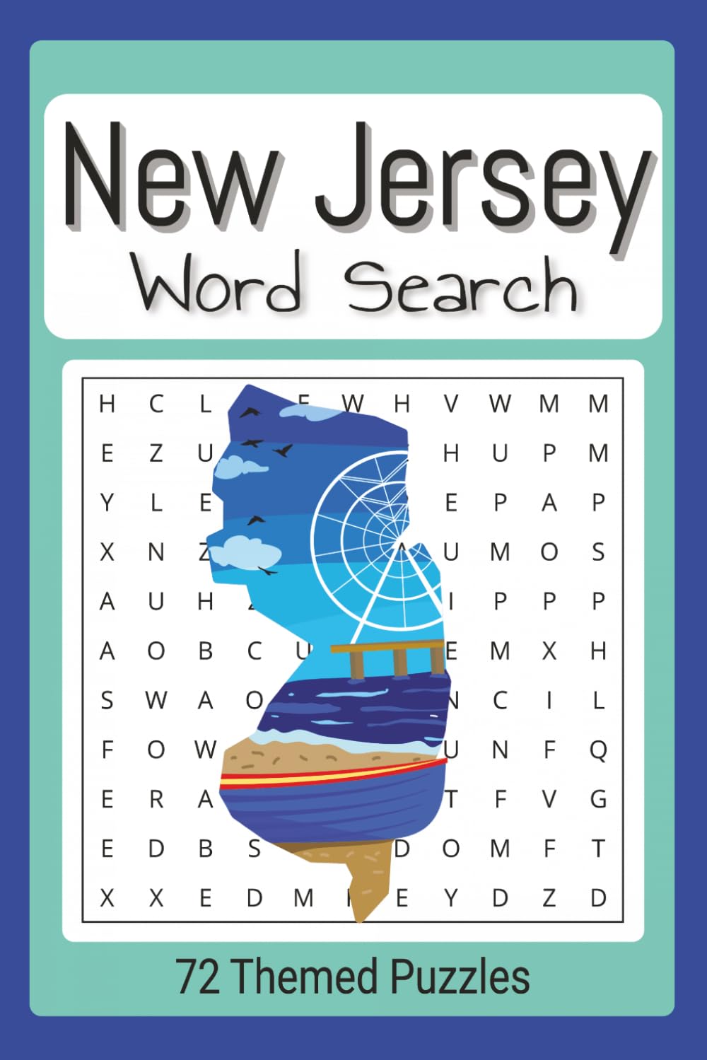 New Jersey Themed Word Search Puzzle: Easy To Read Word Find
