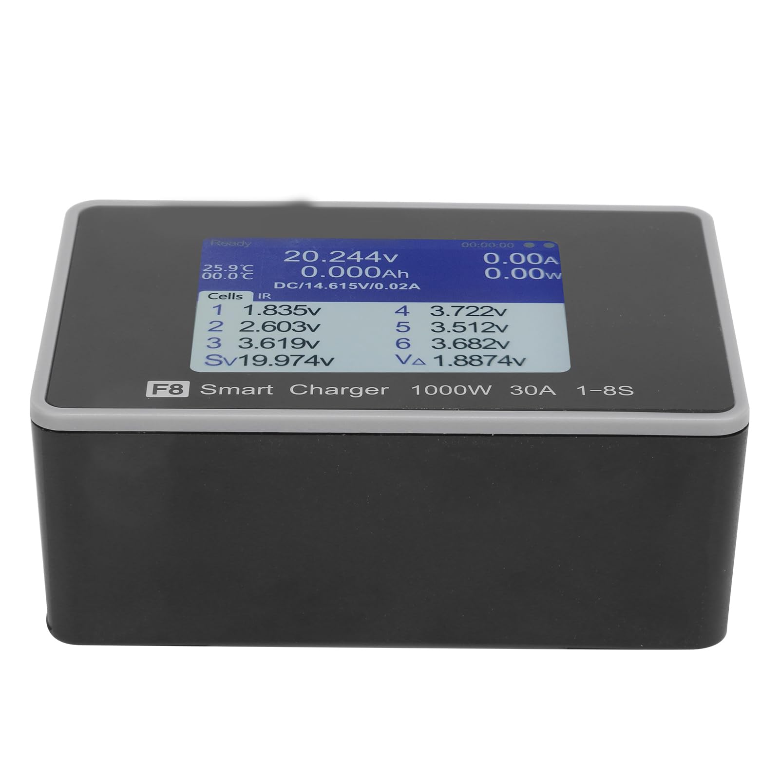 Changor Caricabatterie Intelligente F8 1000W 30A per Batterie LiPo Li-ion LiFe e NiMH Display LCD IPS da 2,4 Pollici
