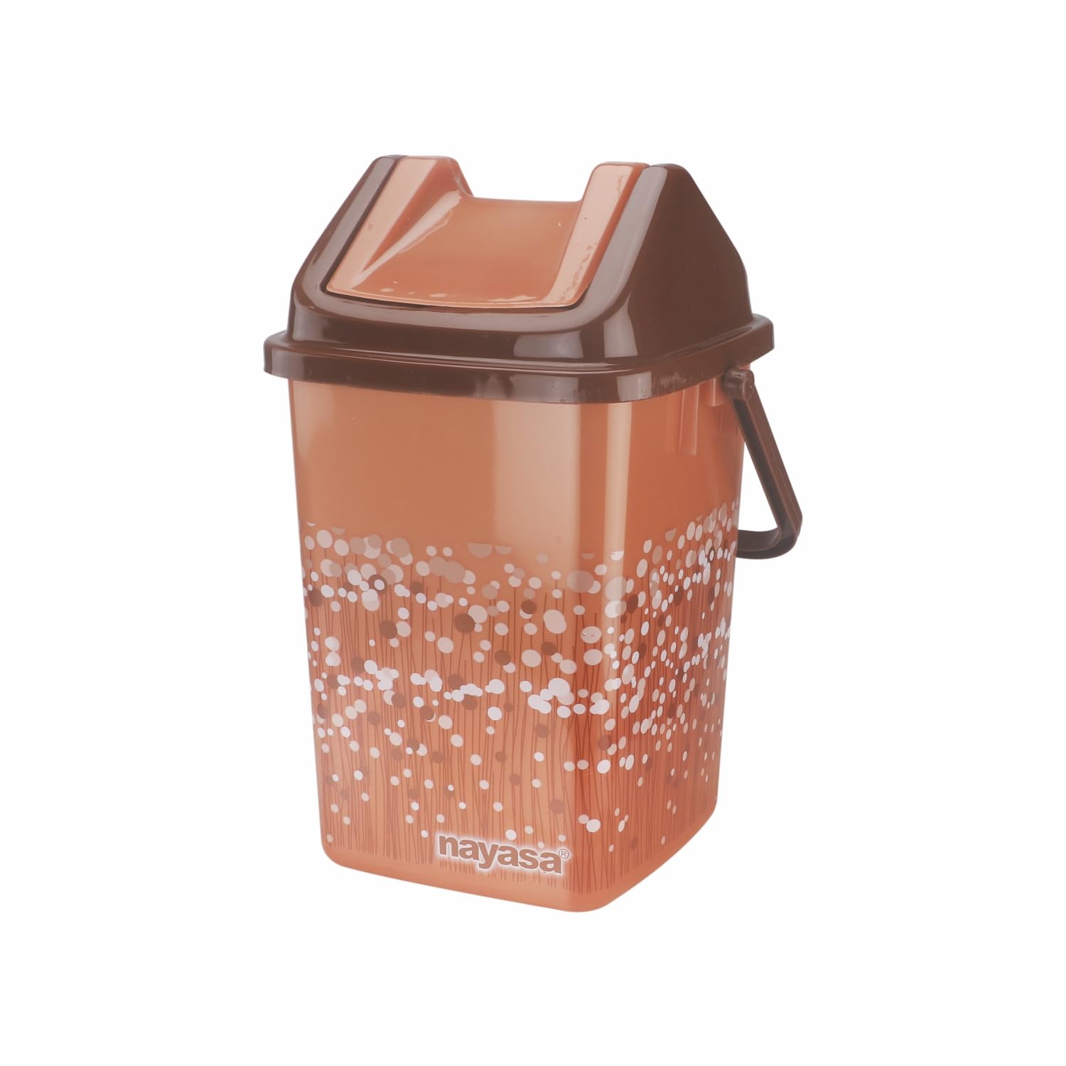 Nayasa Funk Swing Bin- 8 Ltrs | Dustbin with Lid | Garbage Waste Bin with Handle | Dustbin for Kitchen-Bathroom | Strong & Durable Plastic Dustbin | Brown-picture-12