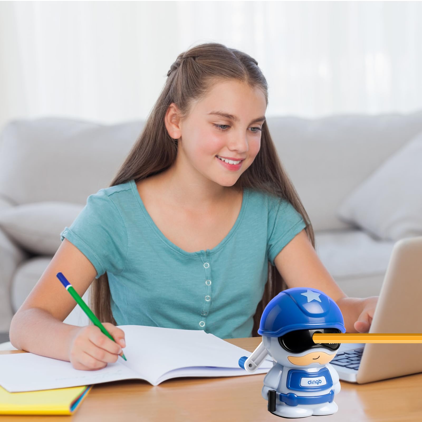 Temperamatite Con Coperchio, Temperamatite Portatile Compatto Colorato A Due Fori Per Bambini Adulti Studenti Ufficio 4 Pezzi~p184418528