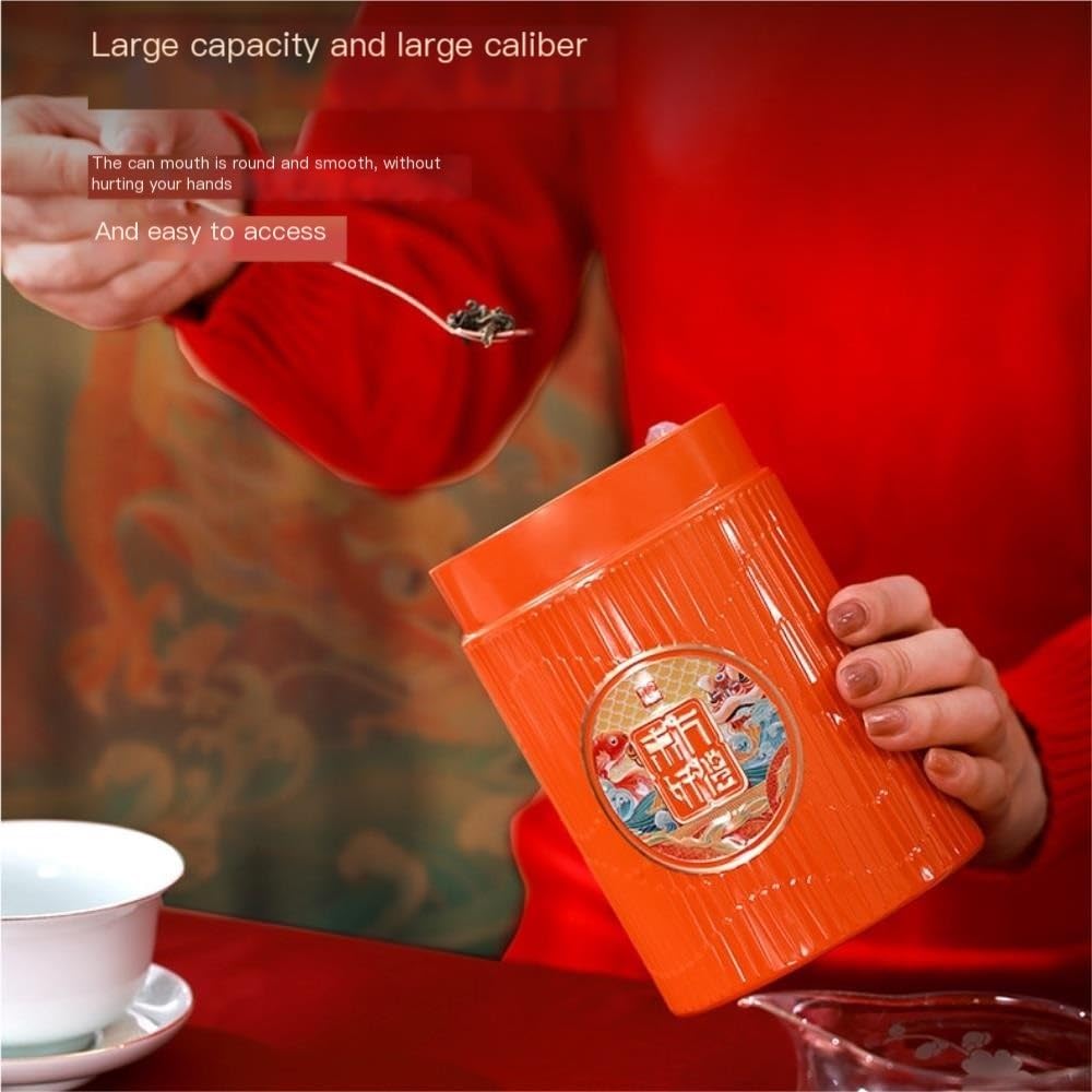 Juego De Té Lata de Almacenamiento de té Suelto, Lata Redonda, Lata sellada for Cocina, Lata vacía, Juego de té Retro, Juego de Caja de Regalo de Lata Doble Tarro para Guardar Té