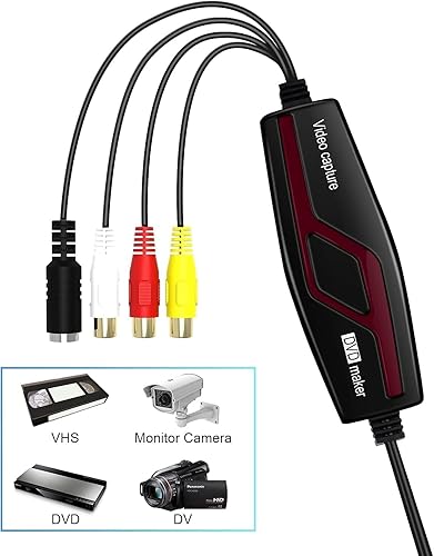 Miniatura 3 de Tarjeta de captura de video USB 2.0, dispositivo de captura de video RCA a USB, grabador de convertidor de video a digital, convertidor VHS a