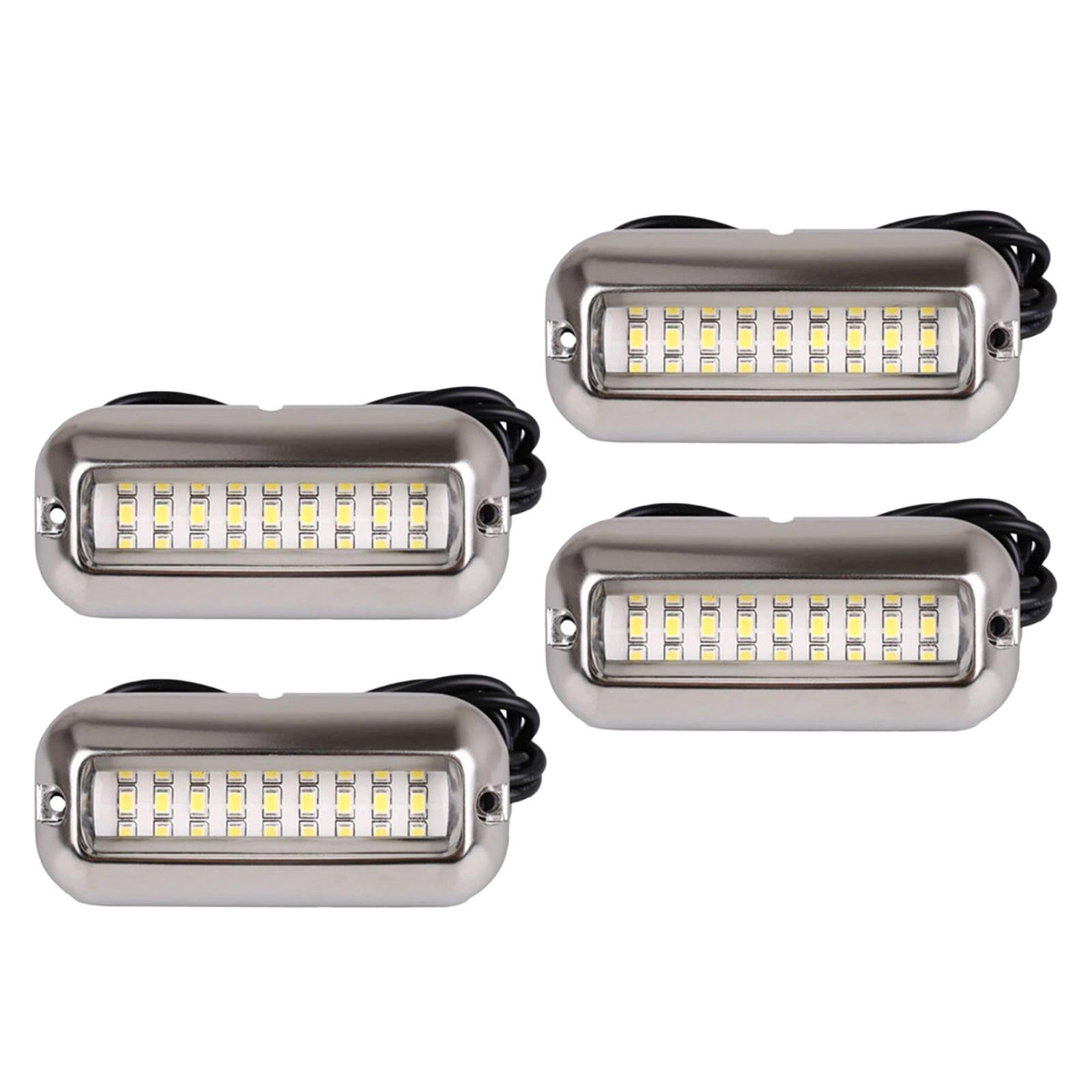 4 Pezzi Luci di Poppa per Barca 27 LED Acciaio Inossidabile Luci Marine Subacquee Compatte Facili da Installare Adatte per Pesca, Nautica, Yachting, Luce Rossa