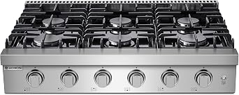 AAOBOSI 36-Inch Gas Cooktop with 6 Burners, 78,000 BTU Built-In Stainless Steel Rangetop, Freestanding Commercial Cooktop NG/LPG Convertible with Cast Iron Grates,Drip Pan and Panel Lights