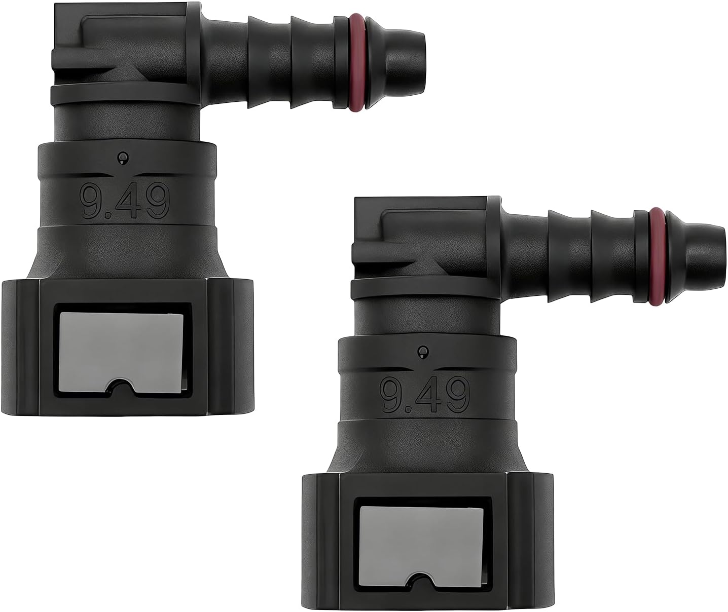 Sun Walker 2PCS Car Fuel Line Quick Connector, 3/8 SAE to 5/16 ID Nylon Straight Oil Pump Quick Plug w/Seal Ring, 9.49-ID8 Push-on Barb Vehicle Fuel Line Fittings Repair Kit (Straight)