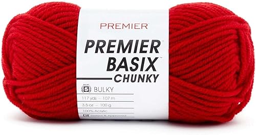 Miniatura 2 de Premier Yarns Basix - Hilo grueso, perfecto para manualidades rápidas, peso voluminoso, hilo acrílico, negro, 3.5 onzas, 117 yardas