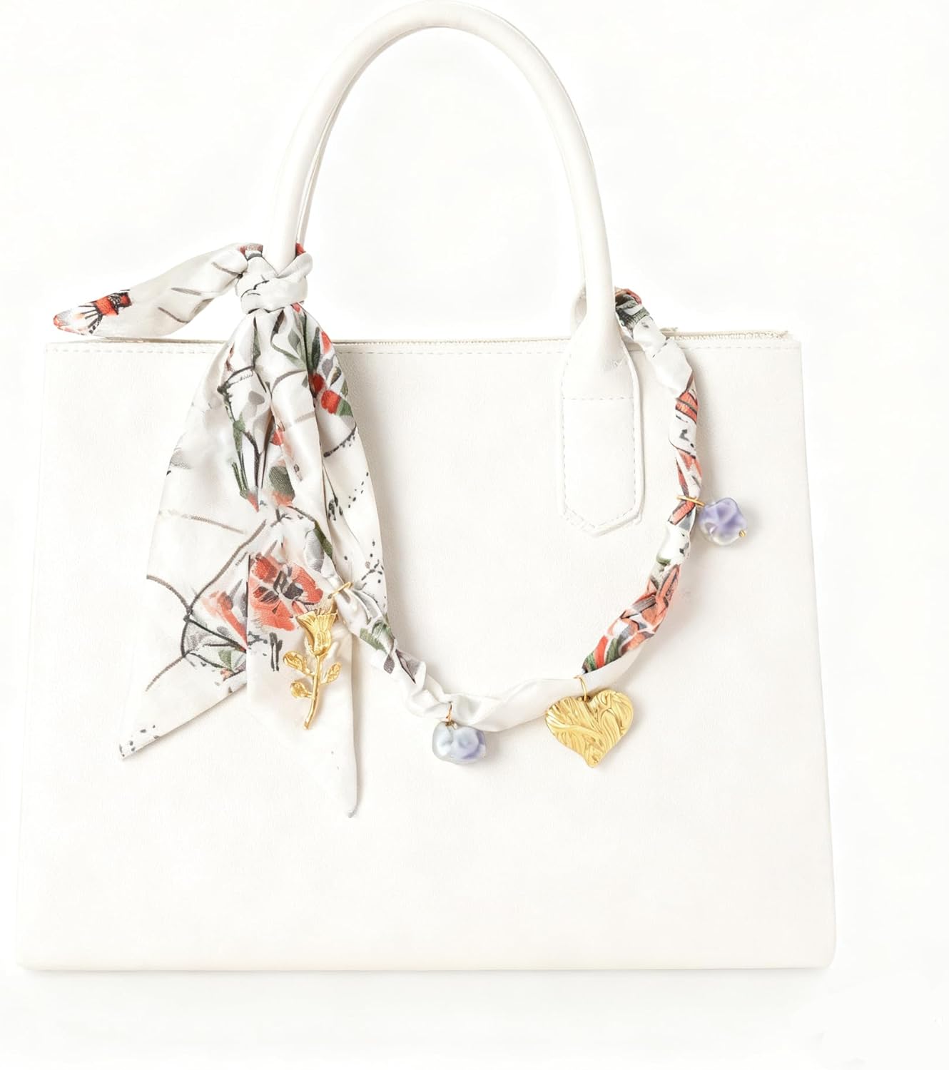 Scarf Necklace with Charm for Women,Bandana Necklace with Gold Heart,Rose Pendant, Silk Feel Western Cowgirl Necklaces,Vintage Heart Chokers,Dainty Trendy Handband for Chrismas - Image 6