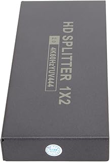 HD Multimedia Interface Splitter, Cascading Stacking Support 4K 60Hz Support 3D 1x2 RGB444 HD Splitter HDCP2.2 for Computer TV (plugue da ue)