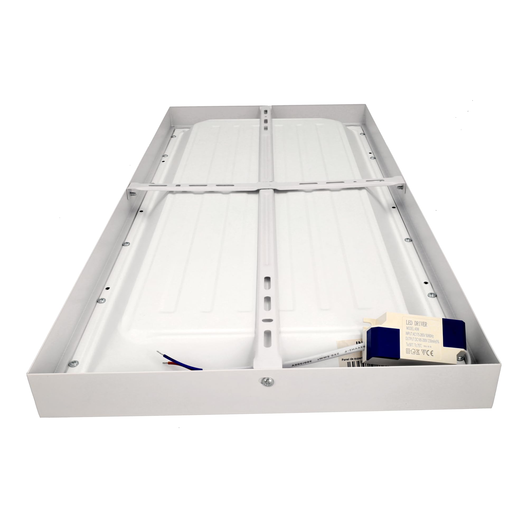 Jandei - Pack x4 Panel Plafón LED de Superficie Retroiluminado 60x30cm, Potencia 40W, 3600 Lumenes, Marco Blanco, Driver Incluído. Blanco Frío 6000k