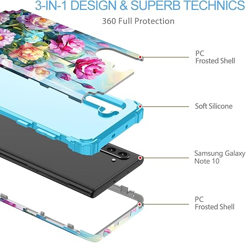 Miniatura 9 de Hekodonk Funda protectora híbrida para Samsung Galaxy Note 10, resistente a prueba de golpes, de plástico duro+goma de silicona, funda protectora