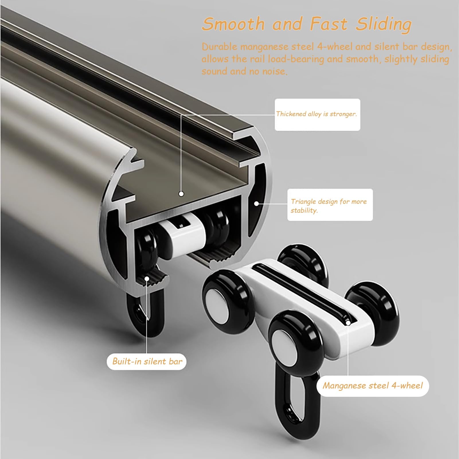 Heavy Du Double Track ain Rod – Soporte de pared para ducha y cortina de 20 pies con deslizadores – Perfecto para uso doméstico, hospital y hotel – Diseño blanco resistente