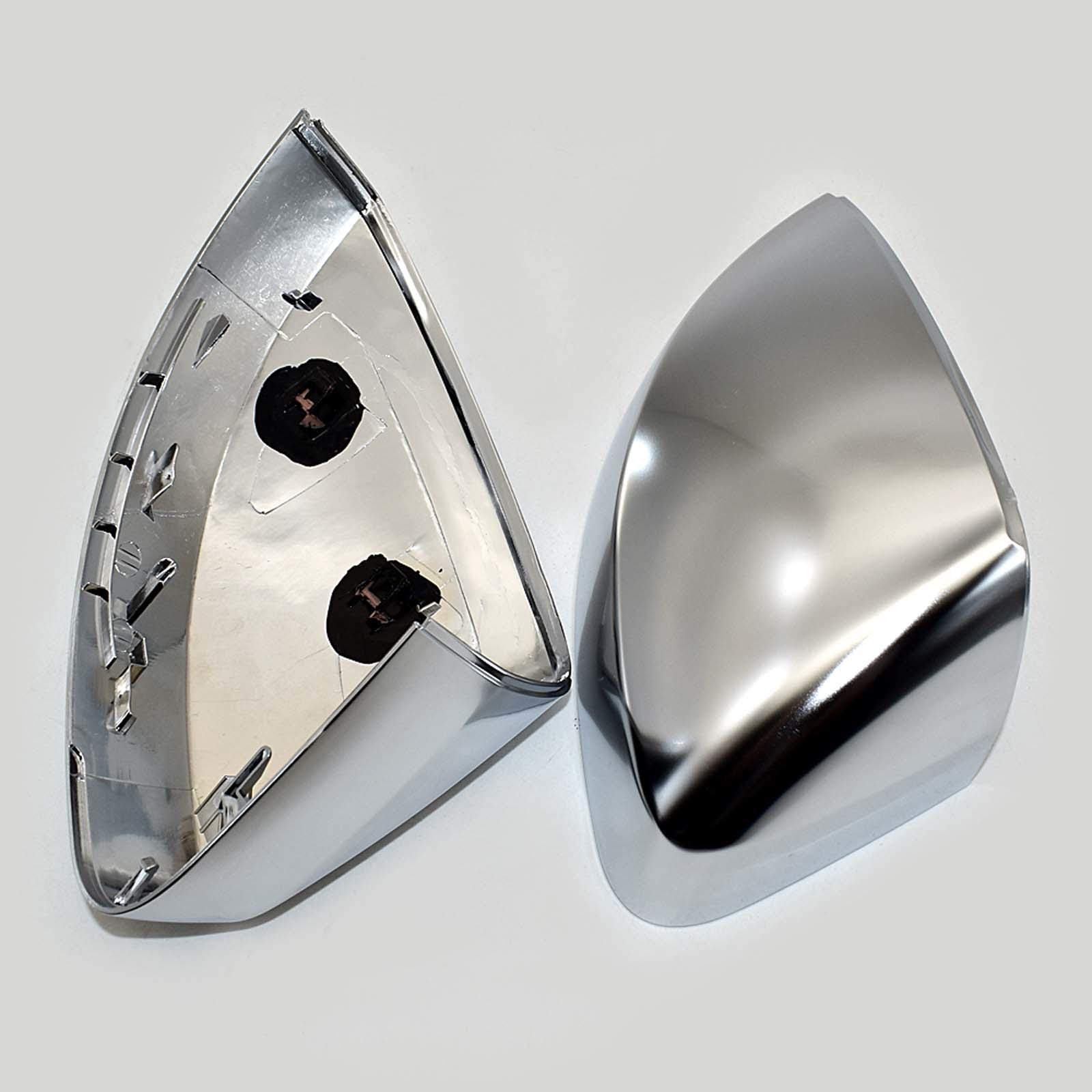 MIVLA Silver Matt Chrome Brushed Aluminum Side Mirror Caps for 