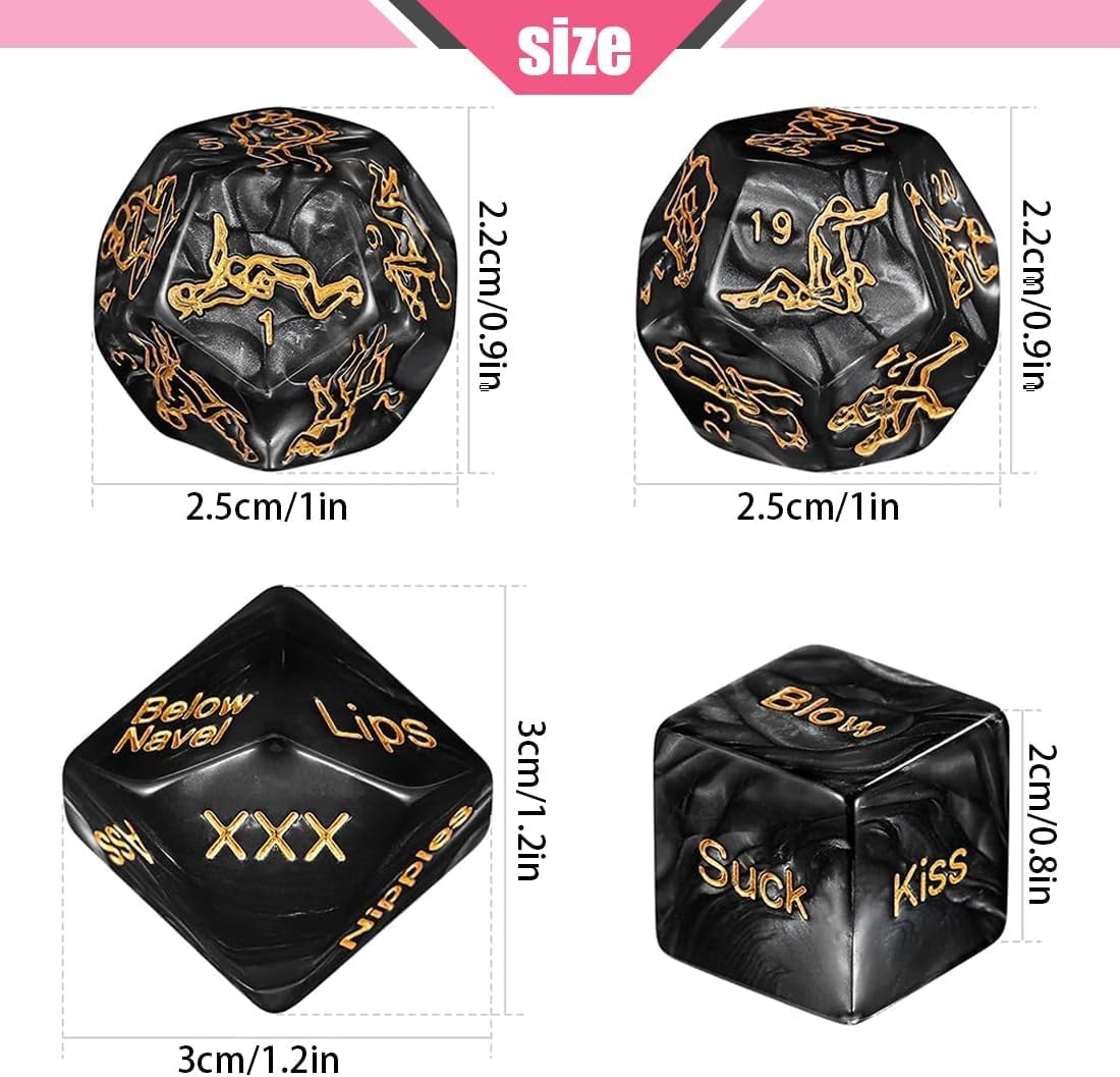 4pcs Juegos para Parejas, romántico y Exquisito Juego de Dados Juguetes pequeños - Regalos Divertidos - Citas de Pareja.