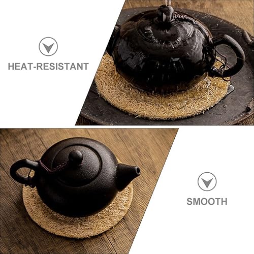 Miniatura 9 de Luxshiny Almohadillas de lufa para tetera, 2 uds., almohadilla de aislamiento térmico para oficina, lufa, kung fu, té pota, posavasos