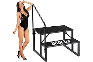 Swimming Pool Ladder above Ground -- Sturdy 2 Step Stool Ladder for...