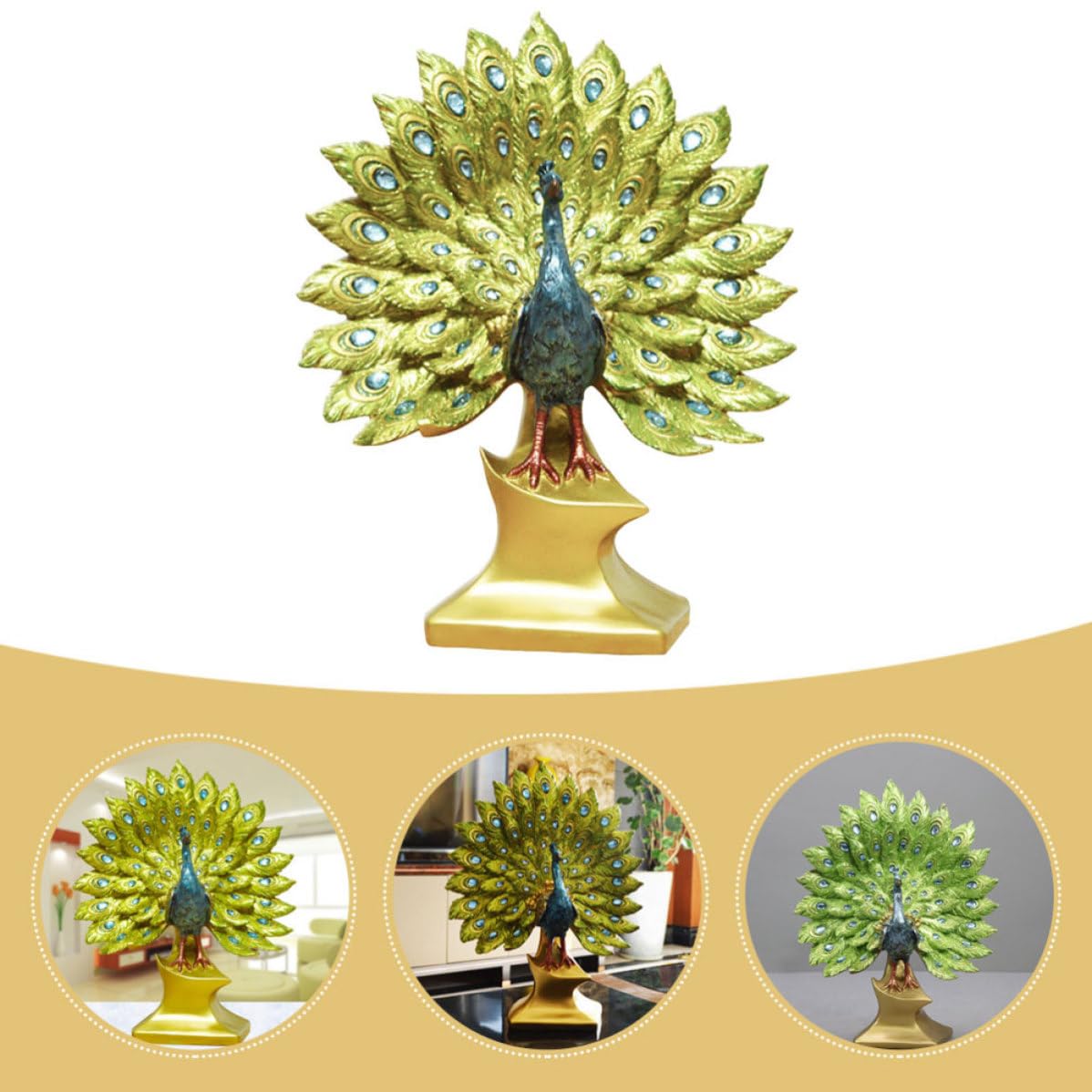 Pfauenornament aus Kunstharz mit Zartem Design und Praktischer Nutzung als Elegante Hochzeitsgeschenk Deko für Wohnzimmer und Büro