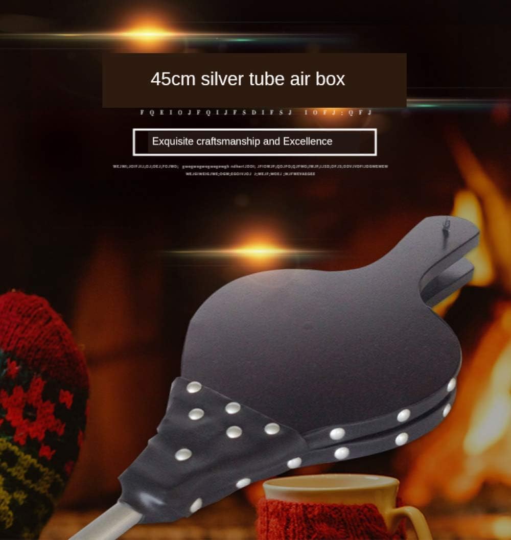 Fuelle de Madera para Chimenea, soplador de Aire Manual para Juegos de Chimenea de Barbacoa, Parrilla y Camping, Fuelle con Correa de Cuero para Colgar