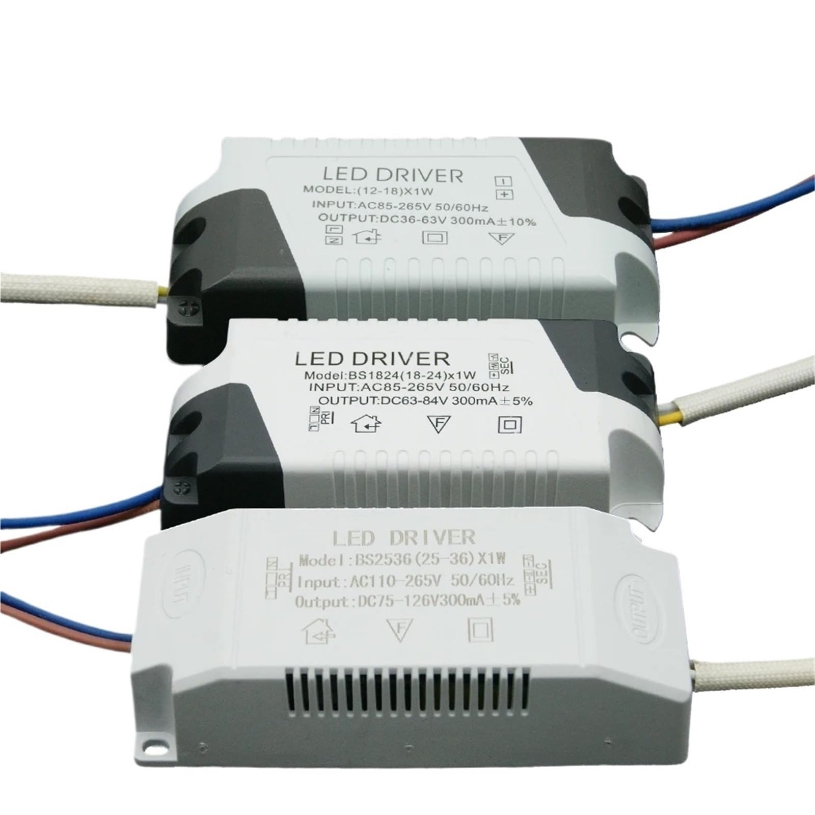 Driver LED a corrente costante a tre colori da 220 V, alimentatore da 300 mA, trasformatore di illuminazione bicolore esterno(12-18w)