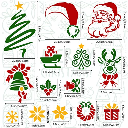 GORGECRAFT 6.3 Inch Christmas Themed Metal Stencil Engraving Stencils Santa Claus Bells Pattern Painting Template Journal Tool for Painting Wood Burning Pyrography and Engraving Wood and Patterns - Image 3