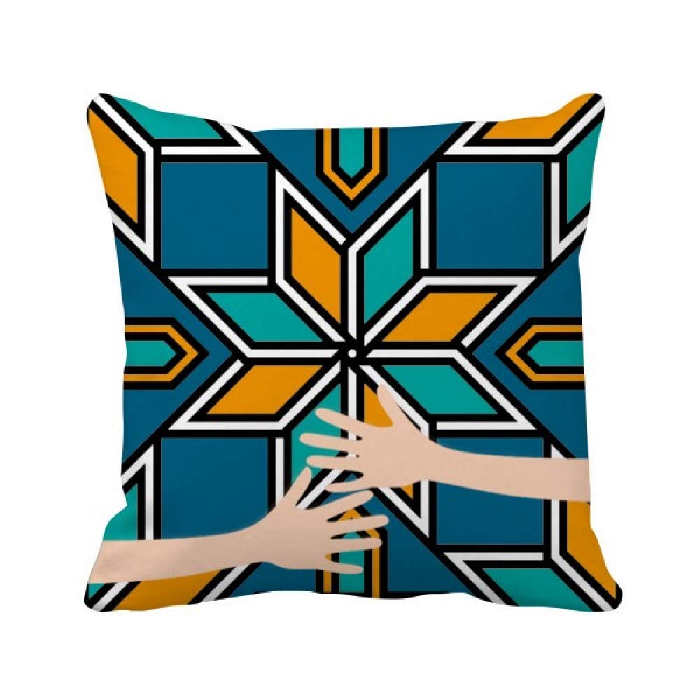 Housse de coussin bleu et orange marocain pour raviver un canapé terne