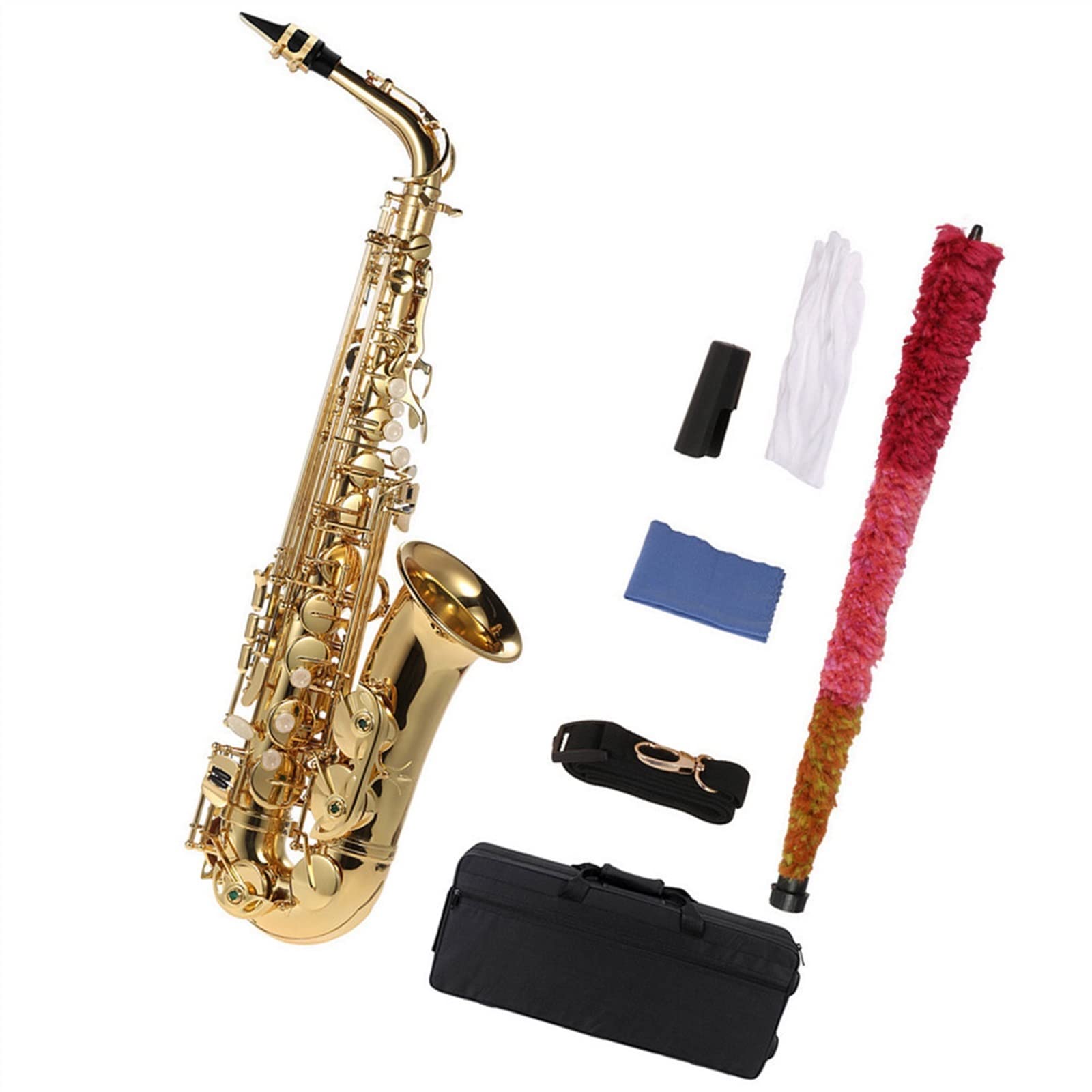 Saxophon Student Es-Alt-Saxophon, Messing, Lackiertes Gold, E-Saxophon, Holzblasinstrument Mit Gepolstertem Koffer