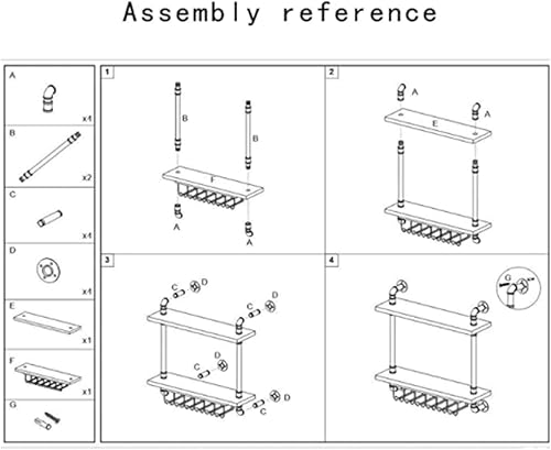 Miniatura 6 de WONOOS - Estantería de pared industrial rústica de pared, soporte para botellas de licor, estante de metal de madera real, estante de pared para