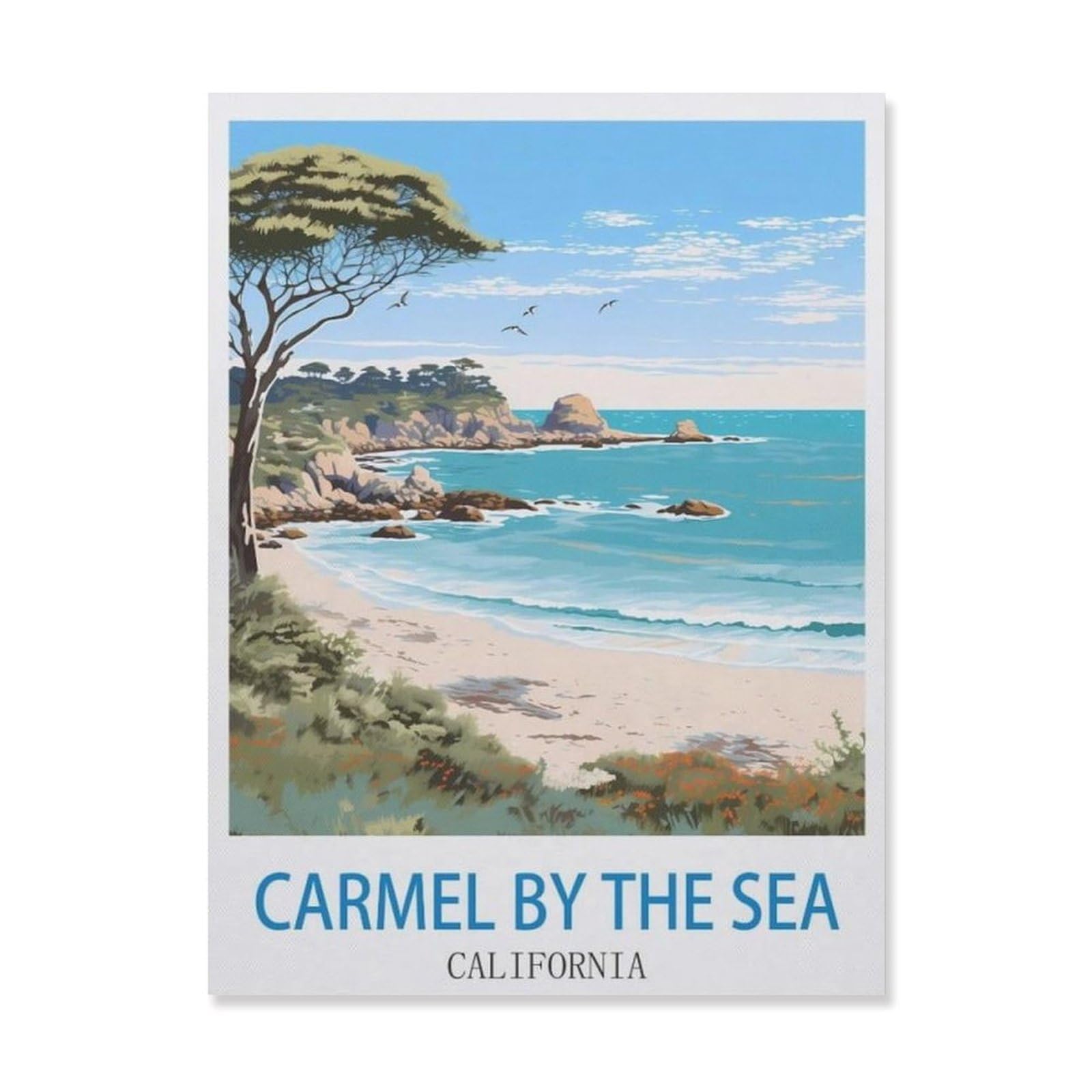 Funny Metal Tin Signs，Carmel by The Sea California，Bar Club Cave Home Kitchen Rustic Travel Metal Signs Wall Art Decor(15x30cm）6x12 inch-EI35