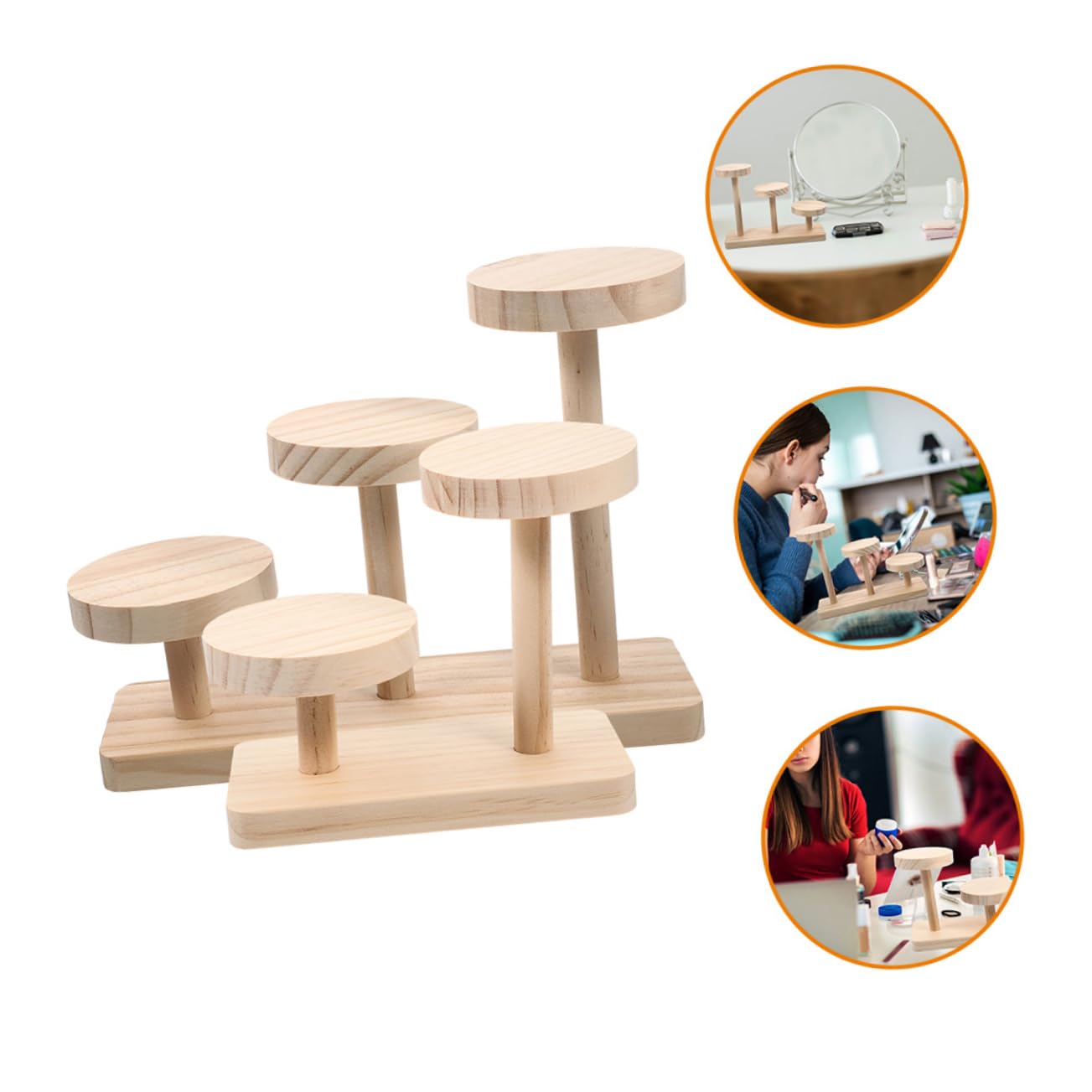 Zerodeko Espositore in Legno per Action Figure Bambole e Gioielli Supporto da Tavolo Scala Pioli Design Minimalista e Elegante