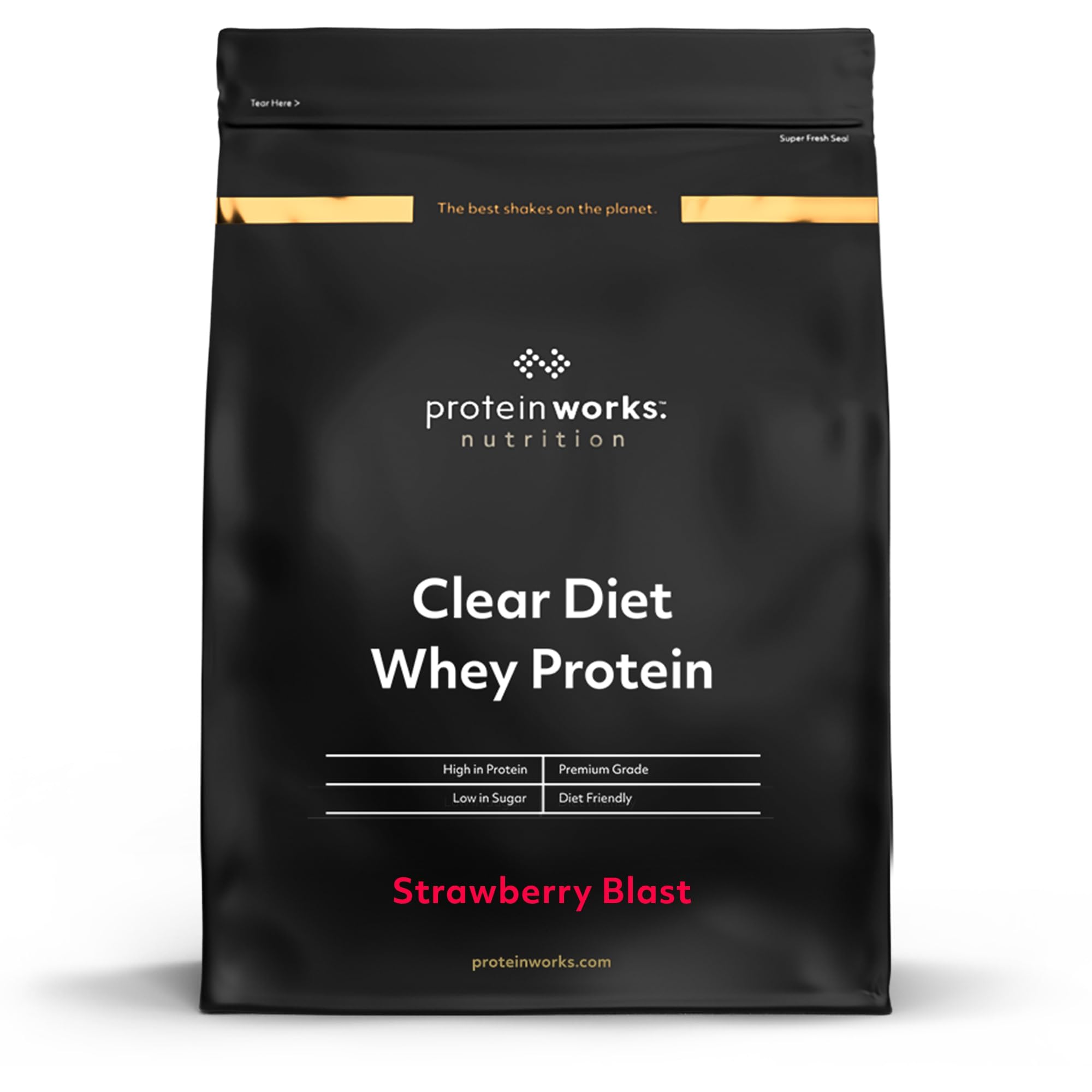 THE PROTEIN WORKS - Clear Diet Whey Isolate Powder | Refreshing High Drink | Strawberry Burst | 500g