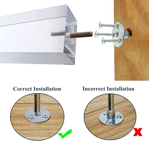 Miniatura 9 de AORYVIC Muebles acrílicos piramidales de 4 pulgadas, patas de cristal transparente, para mesas auxiliares, aparadores, bufés, reposapiés, gabinete,