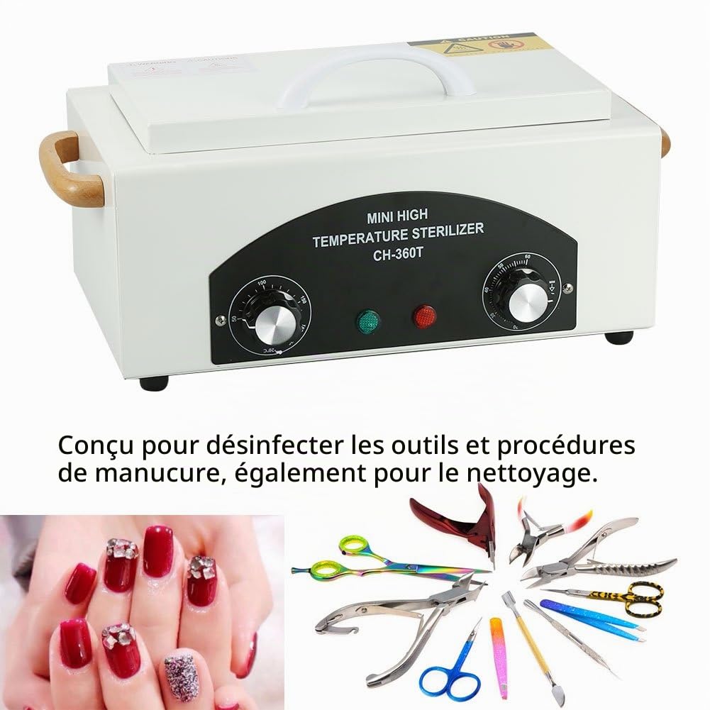 Armoire de Stérilisateur Haute Température, Stérilisateur à Chaleur Sèche StéRilisateur à Air Chaud avec Panier Amovible en Acier Inoxydable, pour Manucure Salon de Coiffure Outils de Beauté