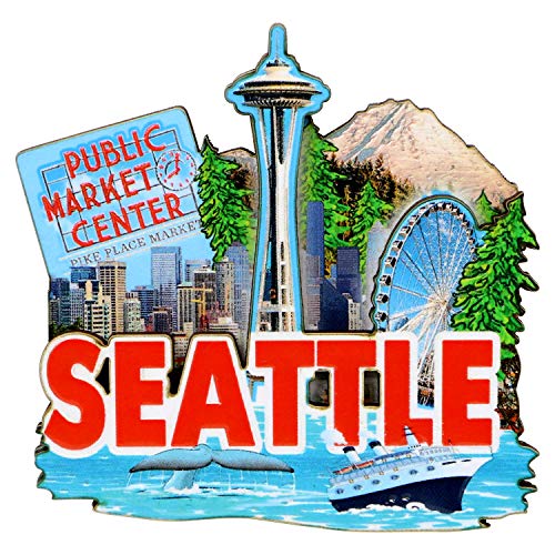Imán decorativo rectángulo Seattle 3.3 pulg miniatura 3