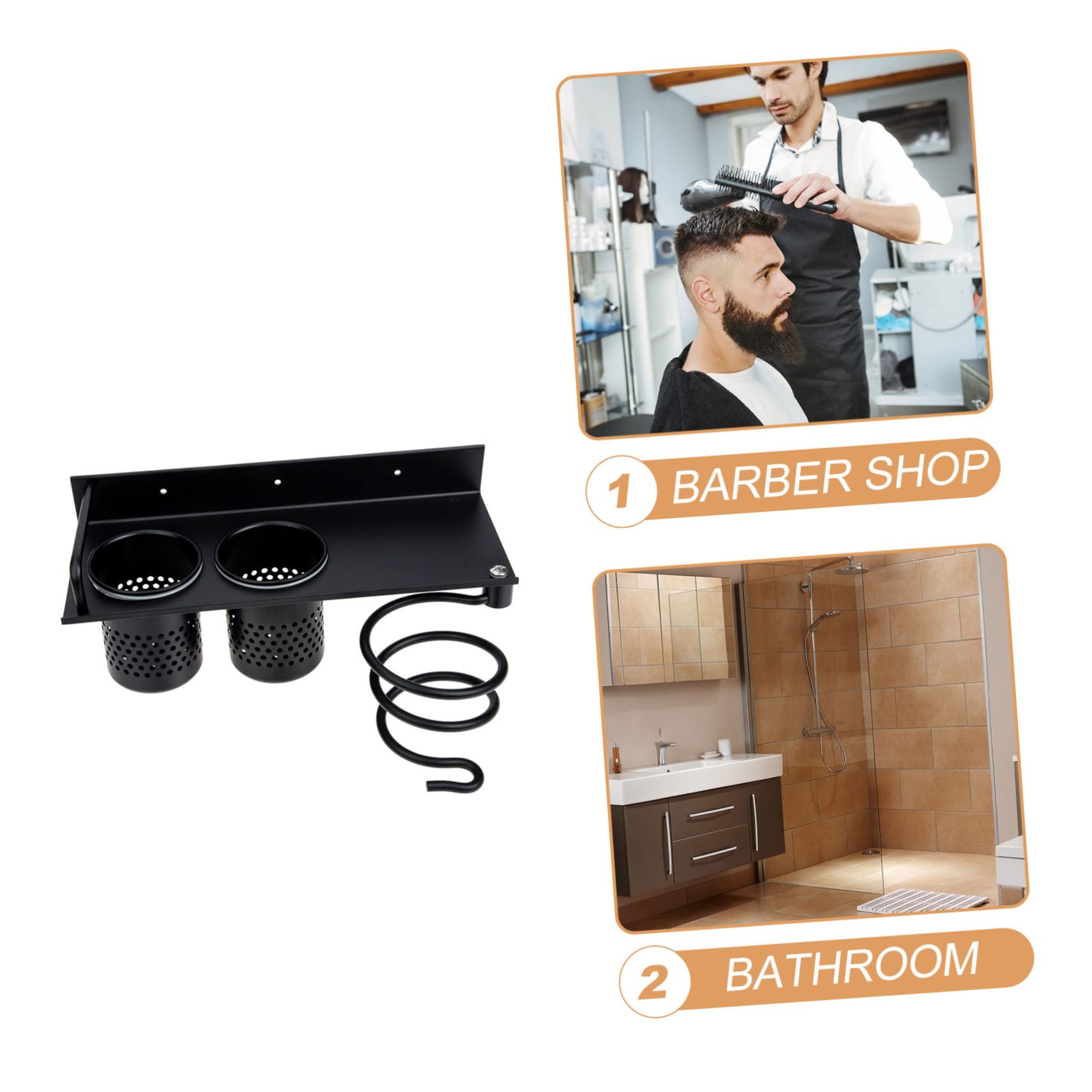 TOPBATHY Porta Asciugacapelli Parete Organizzatore Per Strumenti Per Capelli Supporto Senza Foratura Per Piastra e Arricciacapelli