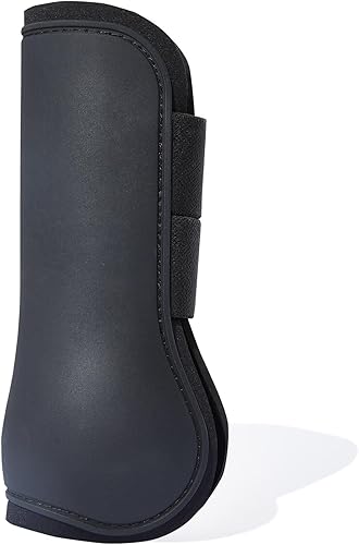 Miniatura 3 de HORZE Adepto Open Front Tendon Boots  Carcasa duradera con forro de neopreno - Negro - Caballo